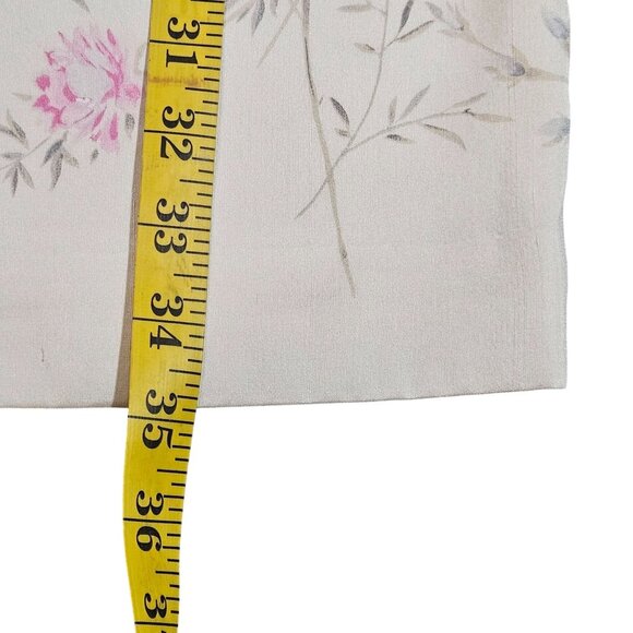 Petite Sophisticate Sleeveless Silk Floral Sheath Dress 6 Pink Gray Garden Print - Picture 7 of 12